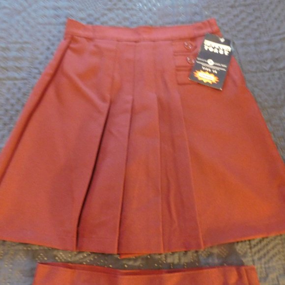 Girls Burgundy Skort Two Tab Scooter French Toast School Uniform Sizes 16 3/ 20. - Picture 4 of 8